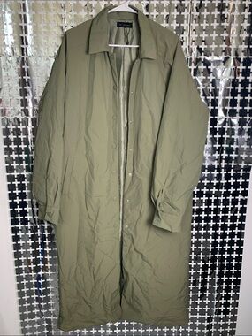 No Vacancy Olive Green Long Trench Coat